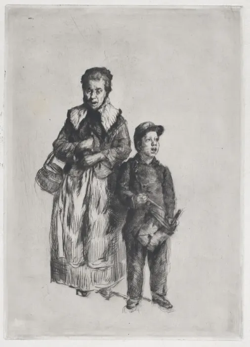 Framed Print : Chanteurs des rues, grande piece, 1872. Creator: Marcellin-Gilbert Desboutin Framed Print : Chanteurs des rues, grande piece, 1872. Creator: Marcellin-Gilbert Desboutin