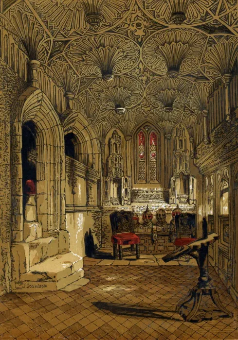 Framed Print : Chantry Chapel, Adjoining the Beauchamp Chapel, Warwick, 1845. Artist: John Scandrett Harford Framed Print : Chantry Chapel, Adjoining the Beauchamp Chapel, Warwick, 1845. Artist: John Scandrett Harford