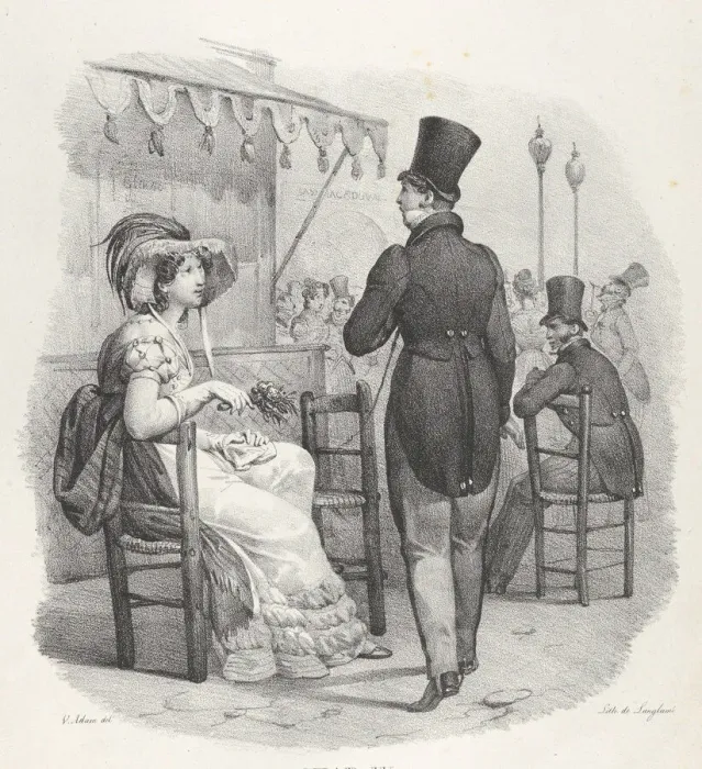 Framed Print : Chap. IV: Elle me regard! Dieu quel bonheur! (She notices me! What happiness!), 1824 Framed Print : Chap. IV: Elle me regard! Dieu quel bonheur! (She notices me! What happiness!), 1824