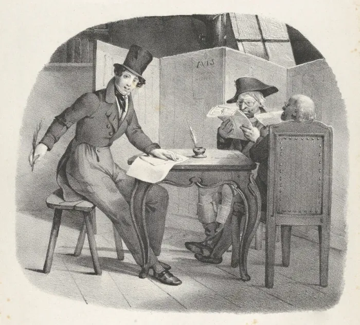 Framed Print : Chap. XV: Ecrivons ala Vielle (Writings for the elderly), 1824 Framed Print : Chap. XV: Ecrivons ala Vielle (Writings for the elderly), 1824