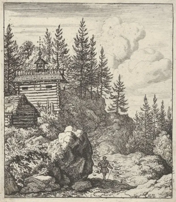 Framed Print : The Chapel, 17th century. Creator: Allart van Everdingen Framed Print : The Chapel, 17th century. Creator: Allart van Everdingen