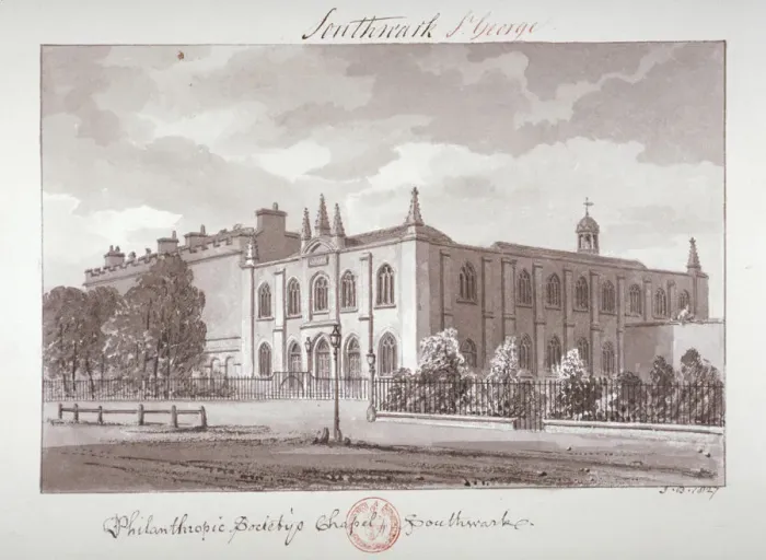 Framed Print : Chapel belonging to the Philanthropic Society Institution, London Road, Southwark, London, 1827