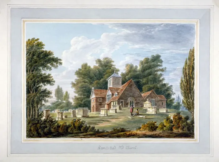 Framed Print : Chapel of the Blessed Virgin Mary, Hampstead, London, c1740 Framed Print : Chapel of the Blessed Virgin Mary, Hampstead, London, c1740
