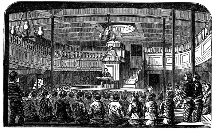 Framed Print : Chapel on board the prison hulk Warrior at Woolwich, London, 1848 Framed Print : Chapel on board the prison hulk Warrior at Woolwich, London, 1848