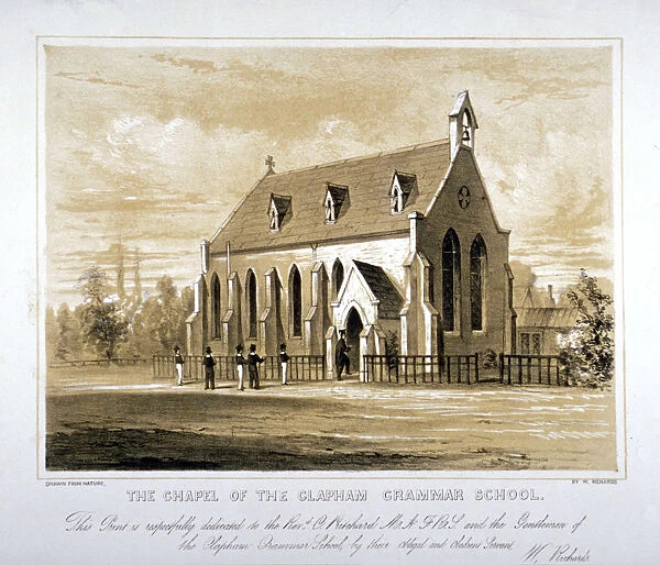 The Chapel of the Clapham Grammar School, London, c1850