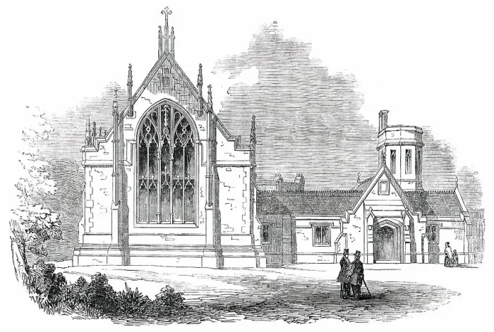 Framed Print : Chapel of the Consumption Hospital at Brompton, 1850. Creator: Unknown Framed Print : Chapel of the Consumption Hospital at Brompton, 1850. Creator: Unknown