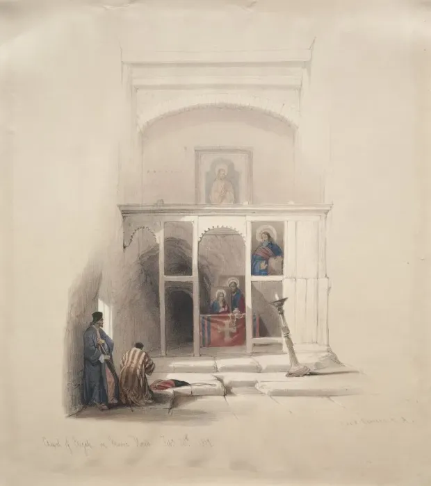 Framed Print : Chapel of Elijah on Mount Horeb, 1839. Creator: David Roberts (British, 1796-1864) Framed Print : Chapel of Elijah on Mount Horeb, 1839. Creator: David Roberts (British, 1796-1864)