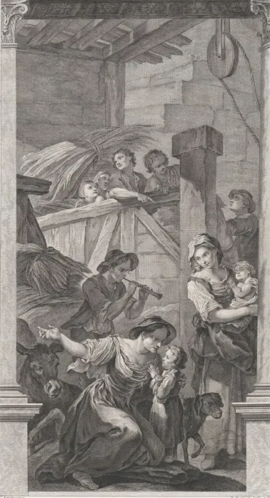 Framed Print : The Chapel of the Enfants-Trouves in Paris: L'Adoration des bergers, 1752. Creator: Etienne Fessard Framed Print : The Chapel of the Enfants-Trouves in Paris: L'Adoration des bergers, 1752. Creator: Etienne Fessard