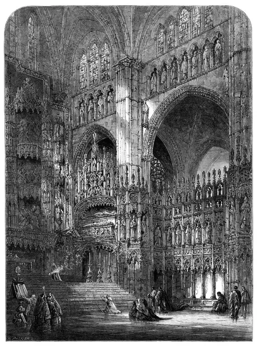 Framed Print : Chapel Of The High Altar In The Cathedral Of Toledo, by S. Read...Water Colours, 1864. Creator: W Palmer Framed Print : Chapel Of The High Altar In The Cathedral Of Toledo, by S. Read...Water Colours, 1864. Creator: W Palmer