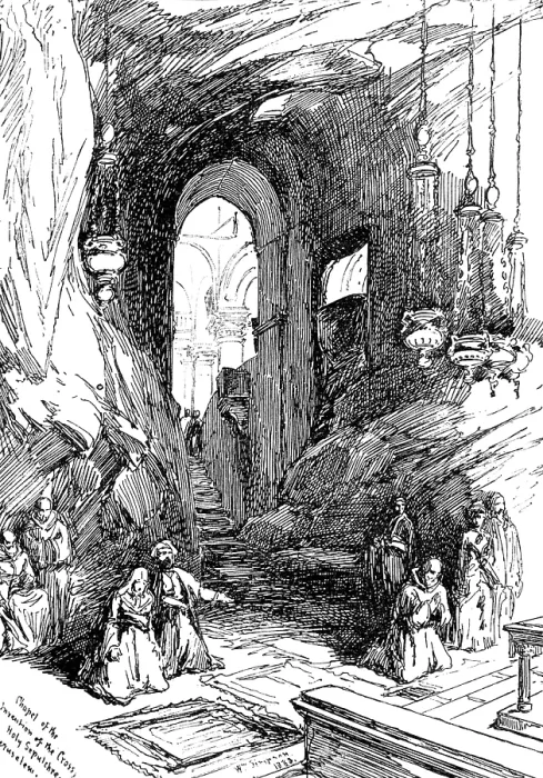 Framed Print : Chapel of the Invention of the Cross, by W. Simpson:Institute of Painters in Oil Colours, 1883. Creator: Unknown Framed Print : Chapel of the Invention of the Cross, by W. Simpson:Institute of Painters in Oil Colours, 1883. Creator: Unknown