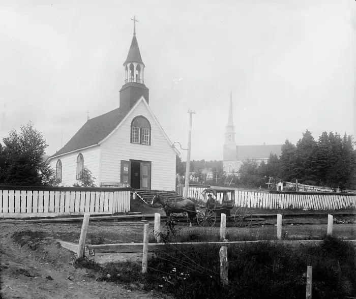 Framed Print : Chapel of the Jesuit Mission, Tadousac [sic], between 1890 and 1901. Creator: Unknown