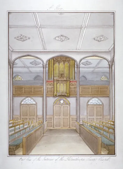 Framed Print : The chapel in the Philanthropic Society Institution on London Road, Southwark, London, 1825 Framed Print : The chapel in the Philanthropic Society Institution on London Road, Southwark, London, 1825