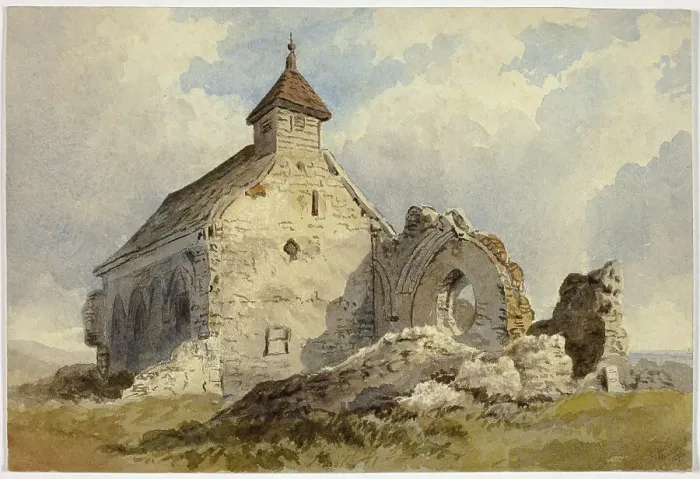 Framed Print : Chapel Ruins, 1872. Creator: Charles John Hills Framed Print : Chapel Ruins, 1872. Creator: Charles John Hills