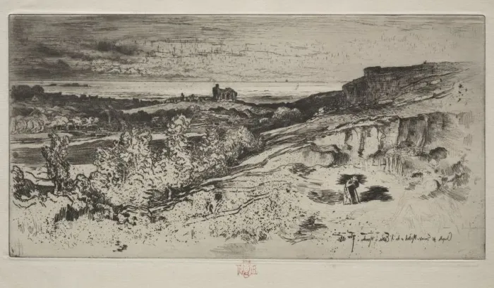 Framed Print : The Chapel Saint-Michel at LEstre, 1881. Creator: Felix Hilaire Buhot (French, 1847-1898) Framed Print : The Chapel Saint-Michel at LEstre, 1881. Creator: Felix Hilaire Buhot (French, 1847-1898)