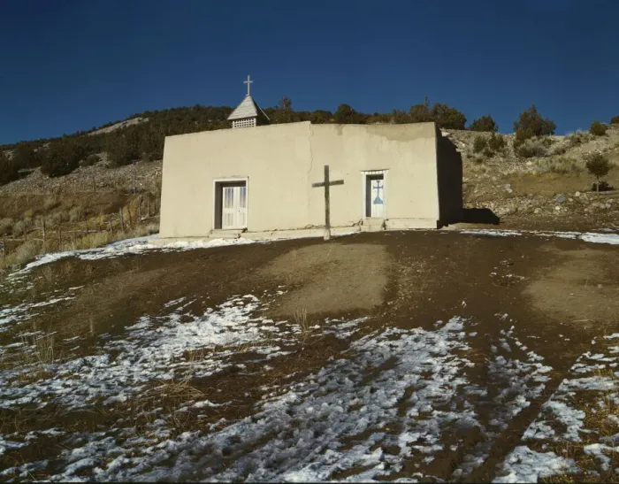 Framed Print : Chapel, Vadito, near Penasco, New Mexico, 1943. Creator: John Collier Framed Print : Chapel, Vadito, near Penasco, New Mexico, 1943. Creator: John Collier