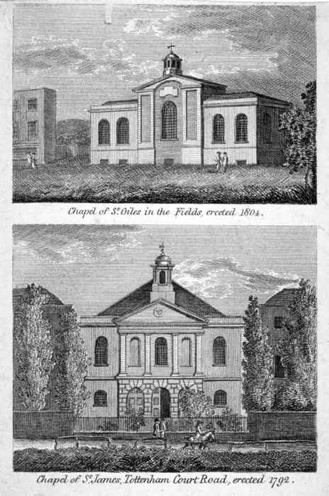 Framed Print : Chapels in Holborn, London, 1804 Framed Print : Chapels in Holborn, London, 1804