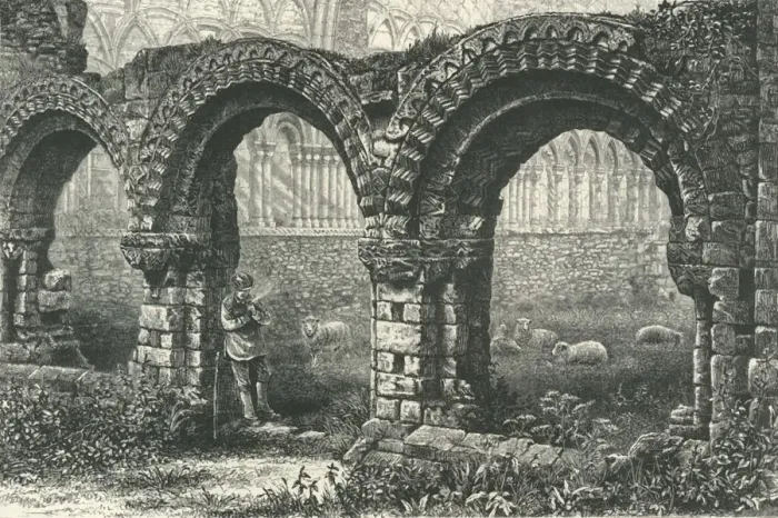 Framed Print : Chapter House, Much Wenlock Abbey, c1870 Framed Print : Chapter House, Much Wenlock Abbey, c1870