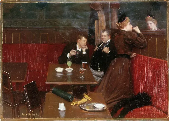 Framed Print : Three characters in a cafe, c1890. Creator: Jean Beraud Framed Print : Three characters in a cafe, c1890. Creator: Jean Beraud