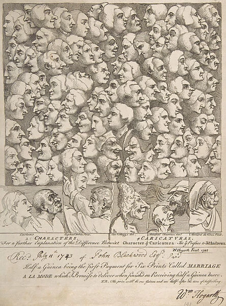 Characters and Caricaturas, April 1743. April 1743. Creator: William Hogarth