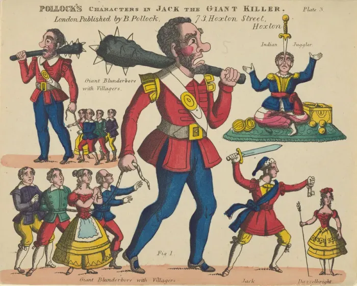 Framed Print : Characters, from Jack the Giant Killer, Plate 3 for a Toy Theater, 1870-90 Framed Print : Characters, from Jack the Giant Killer, Plate 3 for a Toy Theater, 1870-90