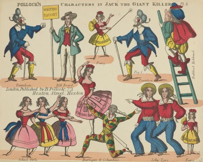 Framed Print : Characters, from Jack the Giant Killer, Plate 8 for a Toy Theater, 1870-90 Framed Print : Characters, from Jack the Giant Killer, Plate 8 for a Toy Theater, 1870-90