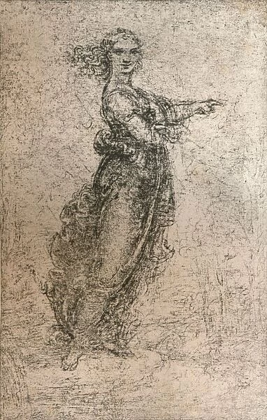Charcoal drawing of a female figure, c1472-c1519 (1883). Artist: Leonardo da Vinci