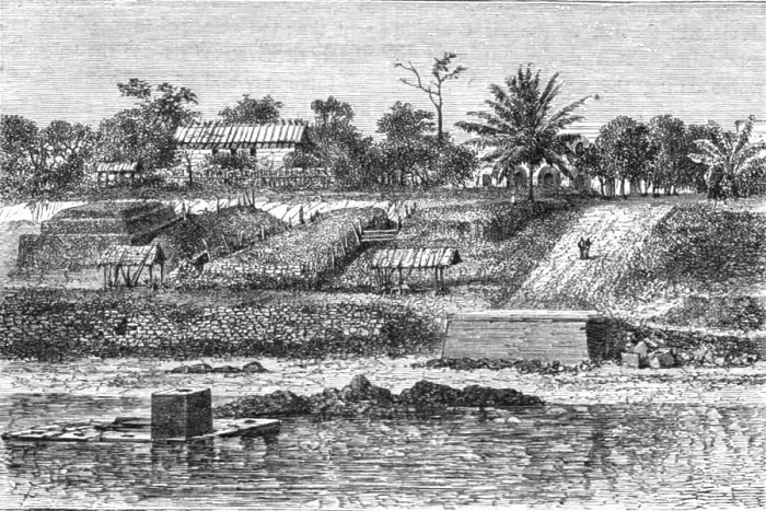 Framed Print : Charcoal stores at the Gaboon; The Gaboon. 1875. Creator: Unknown Framed Print : Charcoal stores at the Gaboon; The Gaboon. 1875. Creator: Unknown