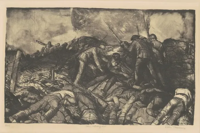Framed Print : The Charge, 1918. Creator: George Wesley Bellows Framed Print : The Charge, 1918. Creator: George Wesley Bellows