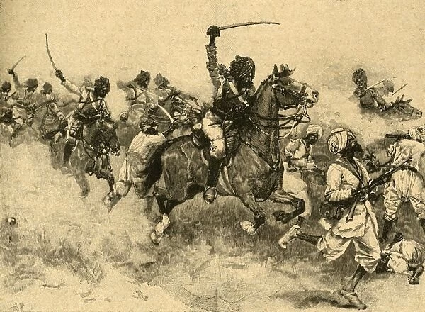 Charge of the cavalry at the Battle of Miani (Meeanee), Sindh, India, 1843 (c1890)