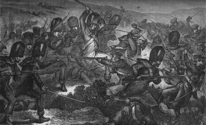 Framed Print : Charge of the Guards at Inkerman, c1880 Framed Print : Charge of the Guards at Inkerman, c1880