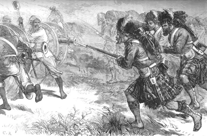 Framed Print : Charge of the Highlanders, c1880. Artist: C. R Framed Print : Charge of the Highlanders, c1880. Artist: C. R