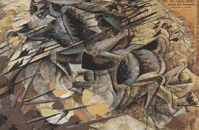 Framed Print : Charge of the lancers (Carica di lancieri), 1915-1916. Creator: Boccioni, Umberto (1882-1916) Framed Print : Charge of the lancers (Carica di lancieri), 1915-1916. Creator: Boccioni, Umberto (1882-1916)