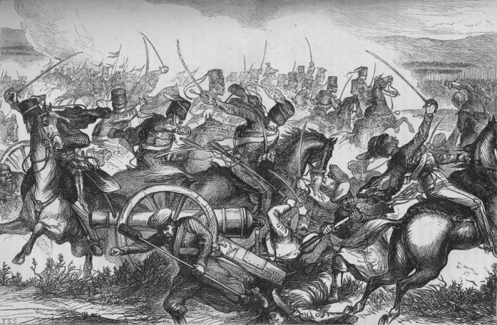 Framed Print : Charge of the Light Cavalry at Balaclava, c1880. Artist: T. S. S Framed Print : Charge of the Light Cavalry at Balaclava, c1880. Artist: T. S. S