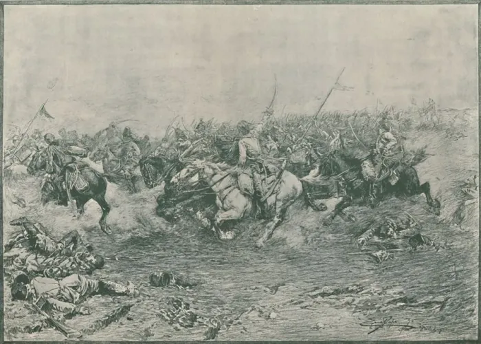 Framed Print : Charge of the Twelfth Hussars at the Battle of Marengo, 1800, (1896) Framed Print : Charge of the Twelfth Hussars at the Battle of Marengo, 1800, (1896)
