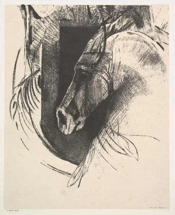 Framed Print : The Charger, 1894. Creator: Odilon Redon Framed Print : The Charger, 1894. Creator: Odilon Redon