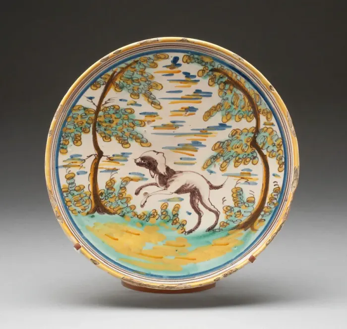Framed Print : Charger, Spain, 17th century. Creator: Talavera de la Reina Potteries Framed Print : Charger, Spain, 17th century. Creator: Talavera de la Reina Potteries