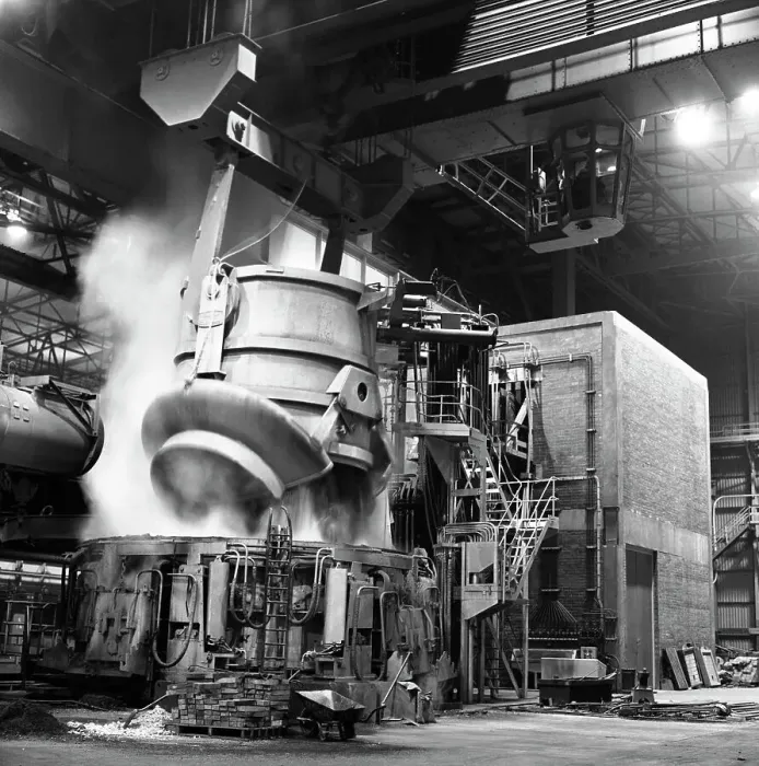 Framed Print : Charging a furnace, Park Gate Iron & Steel Co, Rotherham, South Yorkshire, 1964 Framed Print : Charging a furnace, Park Gate Iron & Steel Co, Rotherham, South Yorkshire, 1964