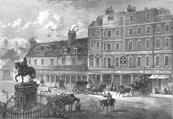 Framed Print : Charing Cross, 1750 (1897). Artists: Cassell & Co, Unknown Framed Print : Charing Cross, 1750 (1897). Artists: Cassell & Co, Unknown