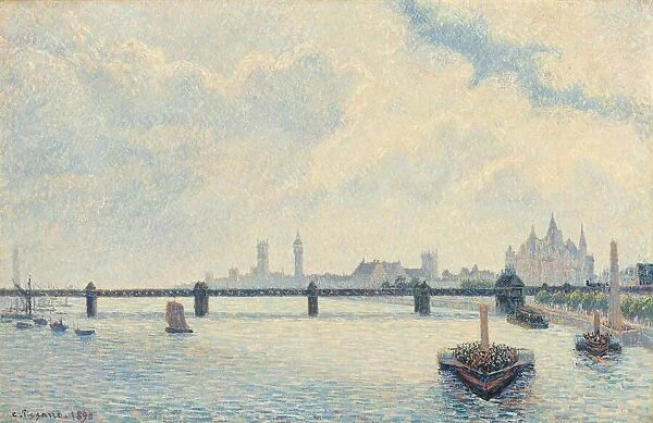 Charing Cross Bridge, London, 1890. Creator: Camille Pissarro