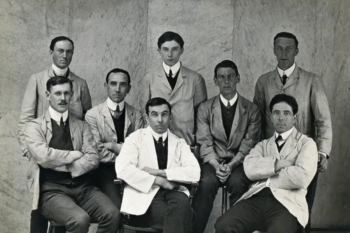 Framed Print : Charing Cross Hospital: a portrait of house surgeons, 1906. Creator: Unknown Framed Print : Charing Cross Hospital: a portrait of house surgeons, 1906. Creator: Unknown