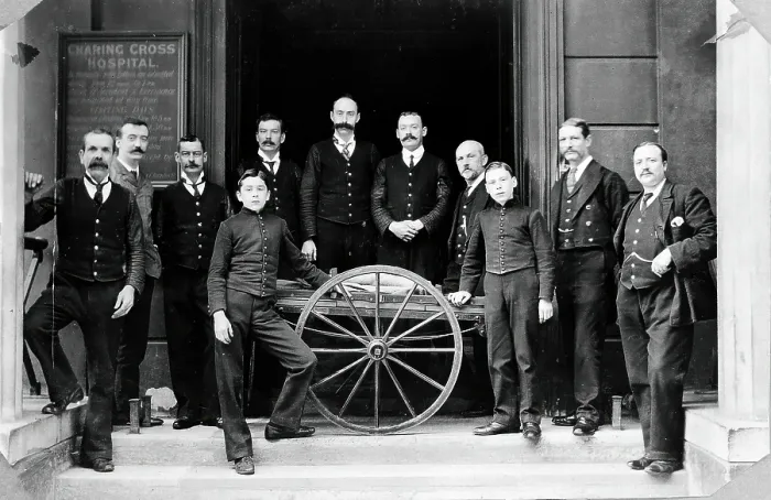 Framed Print : Charing Cross Hospital: portrait of the porters, 1906. Creator: Unknown Framed Print : Charing Cross Hospital: portrait of the porters, 1906. Creator: Unknown