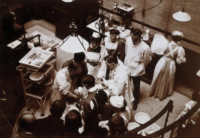 Framed Print : Charing Cross Hospital: Stanley Boyd in the old operating theatre, 1900 (1906). Creator: Unknown Framed Print : Charing Cross Hospital: Stanley Boyd in the old operating theatre, 1900 (1906). Creator: Unknown