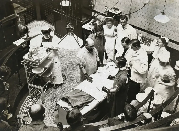 Framed Print : Charing Cross Hospital: Stanley Boyd in the old operating theatre, 1900. Creator: Unknown Framed Print : Charing Cross Hospital: Stanley Boyd in the old operating theatre, 1900. Creator: Unknown