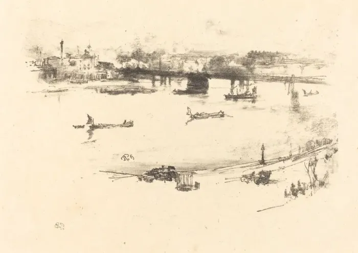 Framed Print : Charing Cross Railway Bridge, 1896. Creator: James Abbott McNeill Whistler Framed Print : Charing Cross Railway Bridge, 1896. Creator: James Abbott McNeill Whistler