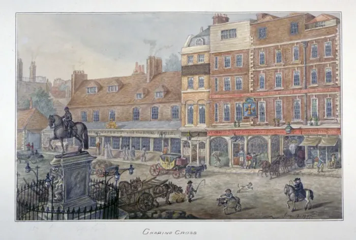 Framed Print : Charing Cross, Westminster, London, 1807. Artist: George Shepherd Framed Print : Charing Cross, Westminster, London, 1807. Artist: George Shepherd