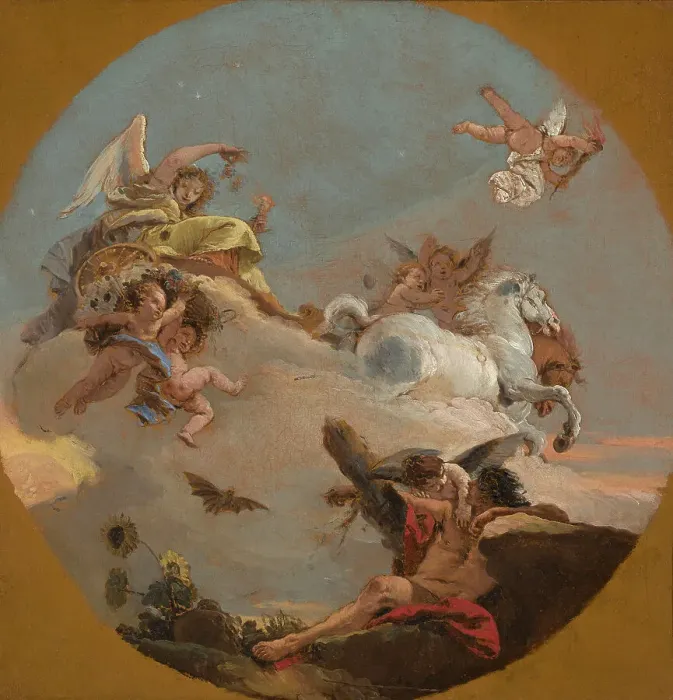 Framed Print : The Chariot Of Aurora, c1734. Creator: Giovanni Battista Tiepolo Framed Print : The Chariot Of Aurora, c1734. Creator: Giovanni Battista Tiepolo