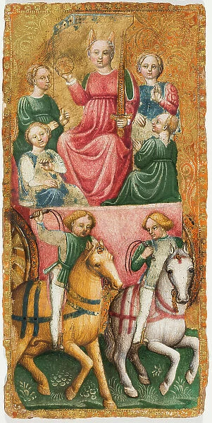The Chariot Tarot Card, ca 1441. Creator: Maître du Chariot d?Issy (active 1440s)