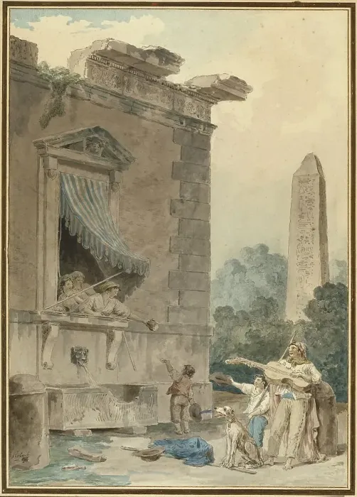 Framed Print : Charitable Ladies, c. 1780 / 1785. Creator: Hubert Robert Framed Print : Charitable Ladies, c. 1780 / 1785. Creator: Hubert Robert
