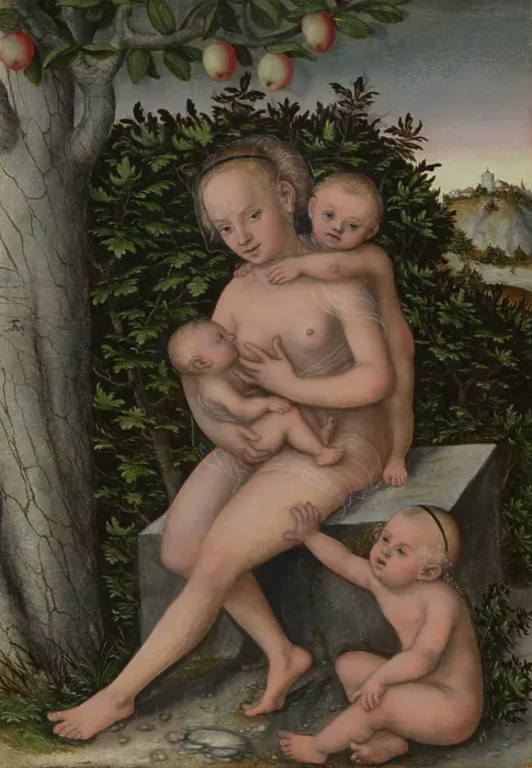 Framed Print : Charity, 1540. Creator: Lucas Cranach the Younger Framed Print : Charity, 1540. Creator: Lucas Cranach the Younger