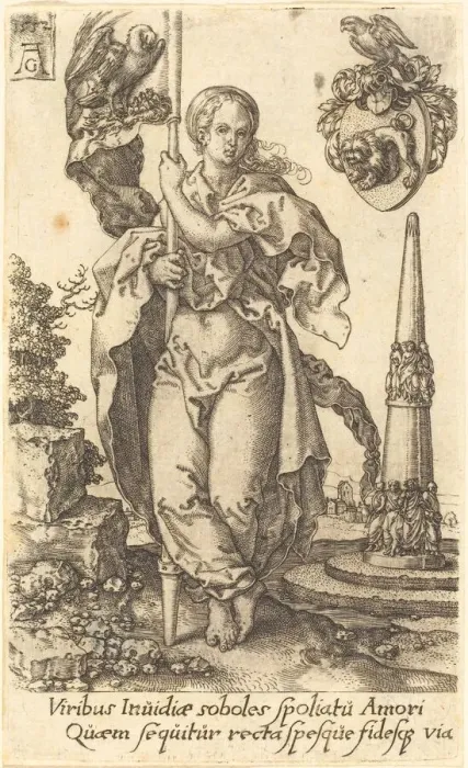 Framed Print : Charity, 1552. Creator: Heinrich Aldegrever Framed Print : Charity, 1552. Creator: Heinrich Aldegrever